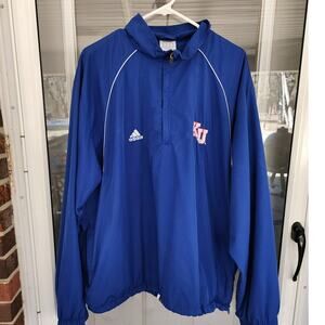 Adidas Kansas University Jayhawks Men XL NCAA 1/4 Zip Pullover Jacket Collegiate